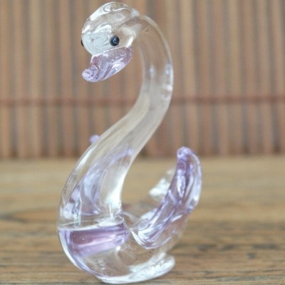 Cygne en Cristal violet et blanc