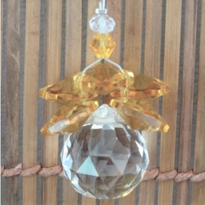 Suspension Cristal Solaire 20mm Cascade jaune
