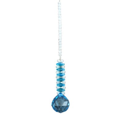 Suspension Cristal Solaire 30mm bleu clair