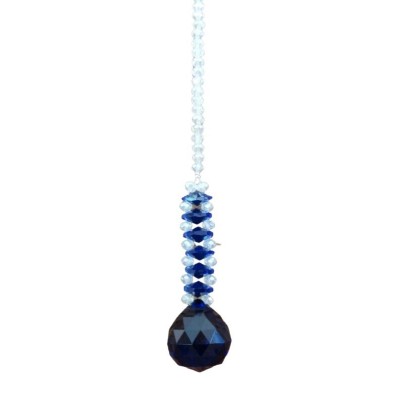 Suspension Cristal Solaire 30mm bleu foncé