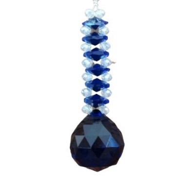 Suspension Cristal Solaire 30mm bleu foncé