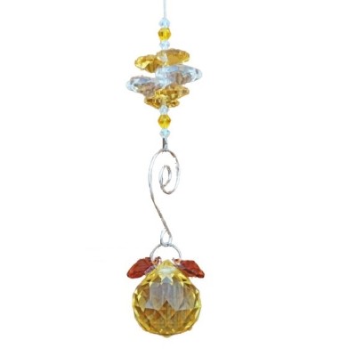 Suspension Spirale Cristal Solaire jaune 30mm