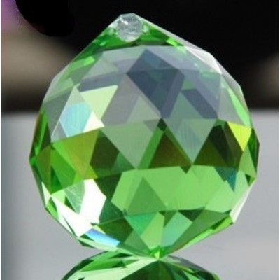 Cristal à Facettes vert 30mm