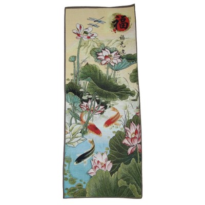 Tangka Tapisserie Poissons Carpes et Lotus