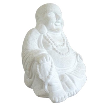 Statue Bouddha Riant blanc