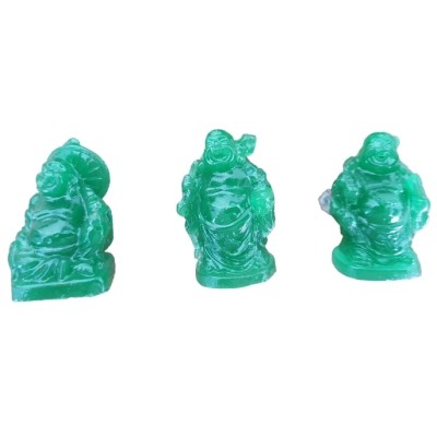 6 Statues Bouddhas Rieurs verts
