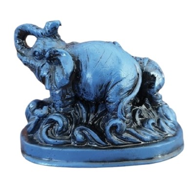 Statue Eléphant et Rhinocéros bleu