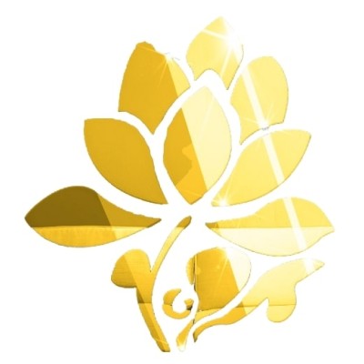 Sticker Miroirs Fleur de Lotus dorée
