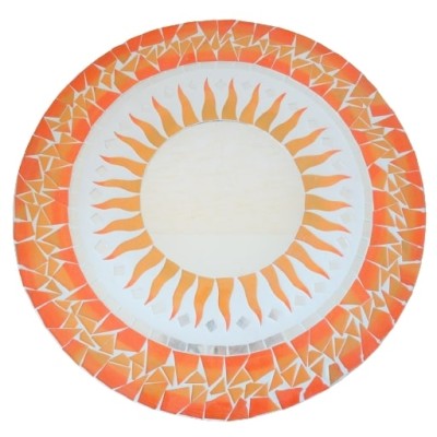 Miroir Soleil Mosaïque orange 40cm