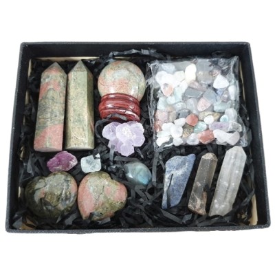 Coffret Chakra ensemble en Unakite