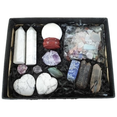 Coffret Chakra ensemble en Howlite blanche