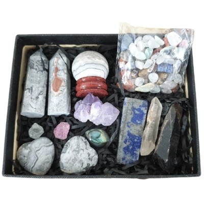 Coffret Chakra ensemble en Jaspe Picasso