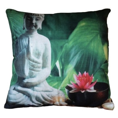 Housse de Coussin Bouddha Bol à Offrandes gauche