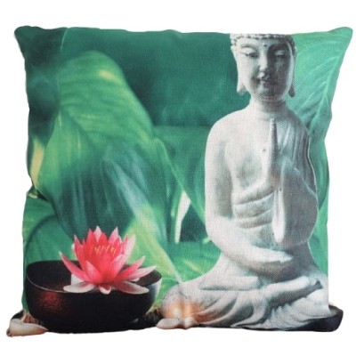 Housse de Coussin Bouddha Bol à Offrandes droite