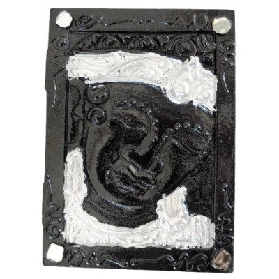 Boîte Bouddha noir et argent 15cm