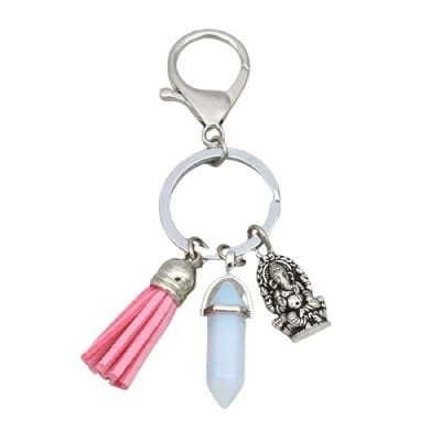 Porte Clés Ganesh Prisme Chakra en Opaline