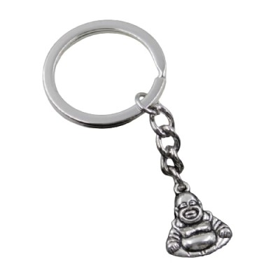 Porte Clés Bouddha Riant argenté