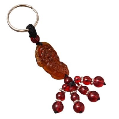 Porte Clés Pi Yao en Agate rouge