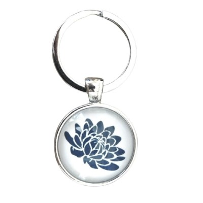 Porte Clés Fleur de Lotus bleue