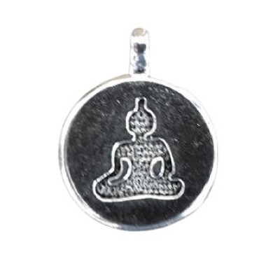 Pendentif Bouddha Méditation argenté