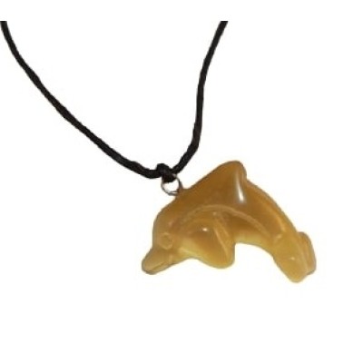 Pendentif Dauphin en Oeil de Chat jaune