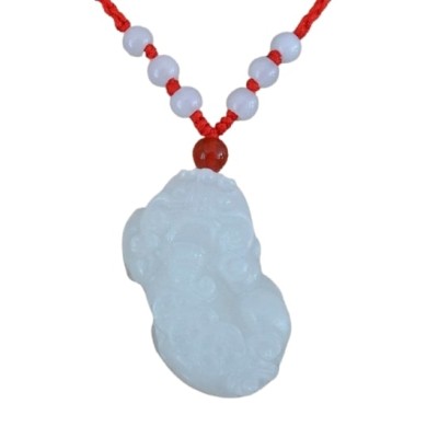 Suspension Pendentif Pi Yao en Jade blanc