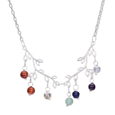 Collier Pendentif Branches des 7 Chakras