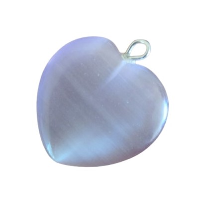 Pendentif Coeur en Oeil de chat violet