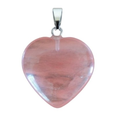 Pendentif Coeur en Quartz cerise