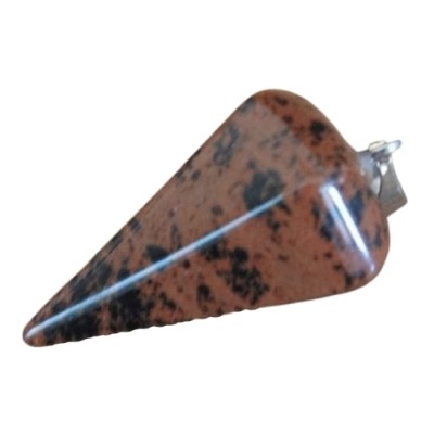 Pendentif Pendule en Obsidienne Acajou