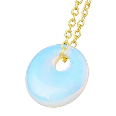 Collier Pendentif Donut en Opaline