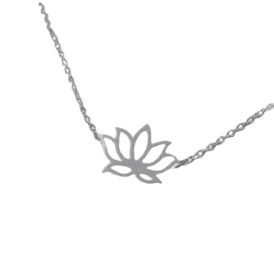 Collier Fleur de Lotus argentée