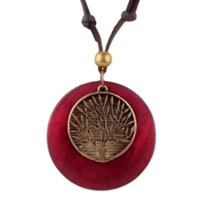 Collier Arbre de Vie rouge