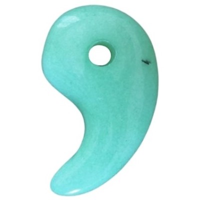 Pendentif Virgule en Jade vert