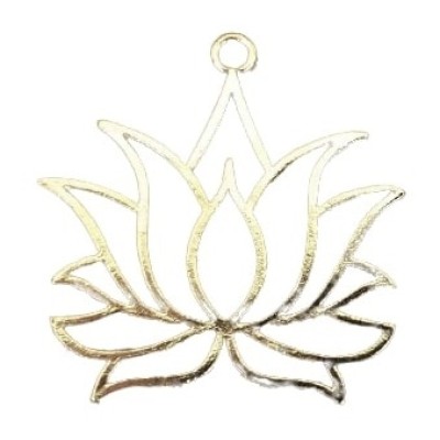 Pendentif Protecteur Fleur de Lotus dorée