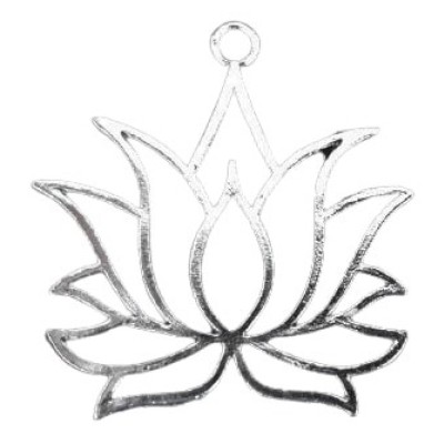 Pendentif Protecteur Fleur de Lotus argentée