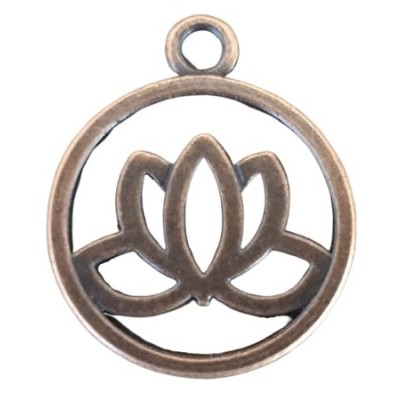 Pendentif Fleur de Lotus de la Santé bronze rouge