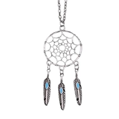 Collier Pendentif Attrape Rêves Turquoise