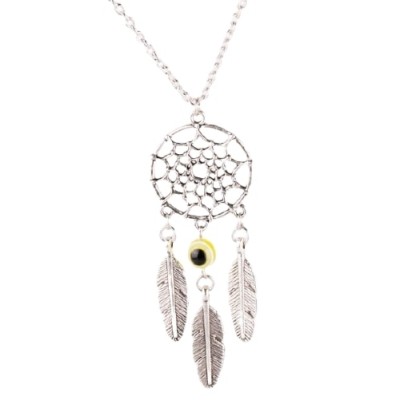 Collier Attrape Rêves Perle Anti Mauvais Oeil jaune