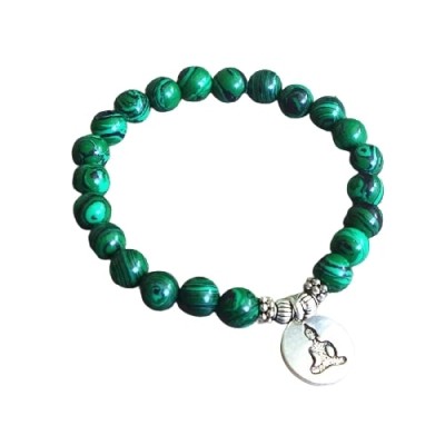 Bracelet Symbole Bouddha en Malachite