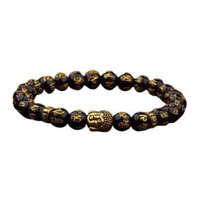 Bracelet Mala Bouddha doré