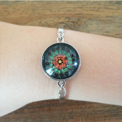 Bracelet Ganesh Yantra Mandala vert