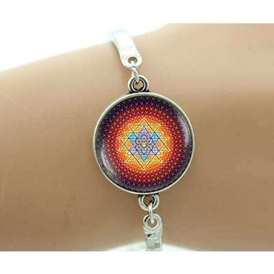 Bracelet Sri Yantra Mandala rouge