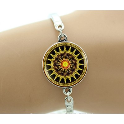 Bracelet Lakshmi Yantra Mandala jaune