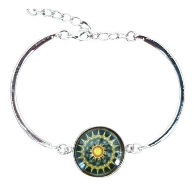 Bracelet Lakshmi Yantra Mandala jaune