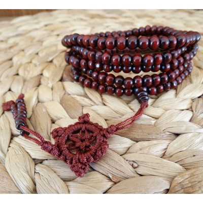 Grand Bracelet de Prières Tibétain rouge