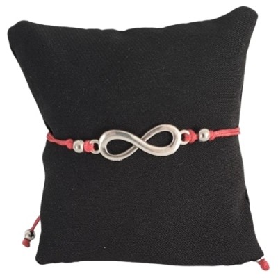 Bracelet Fils rouge 8 de l'Infini argenté