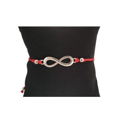 Bracelet Fils rouge 8 de l'Infini argenté