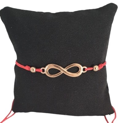 Bracelet Fils rouge 8 de l'Infini doré