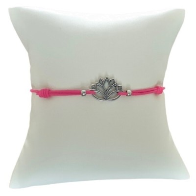 Bracelet fuschia Lotus argenté